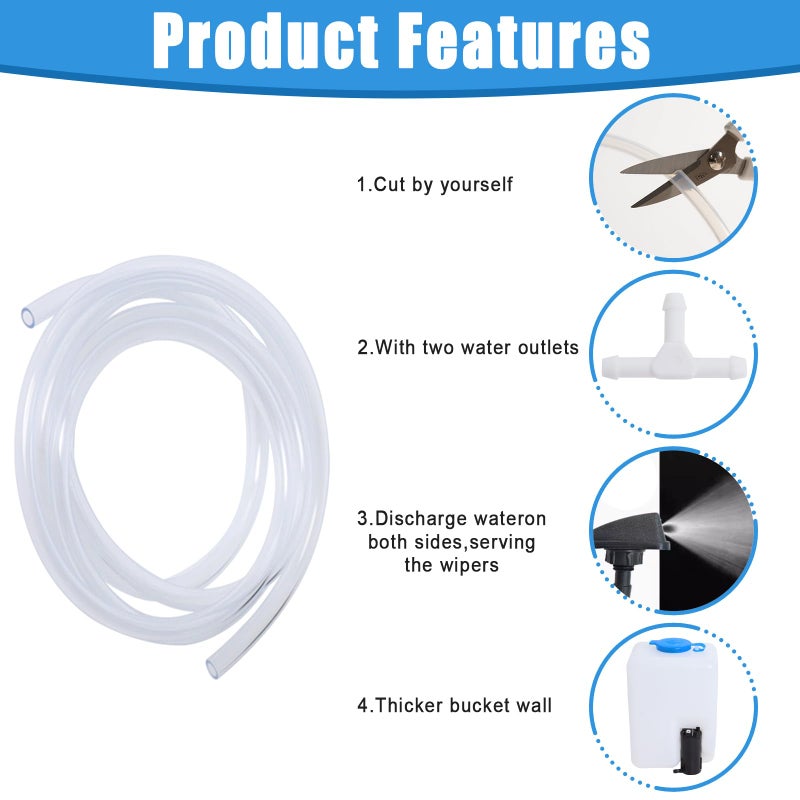 Swess Car Windshield Washer Pump Universal Reservoir Kit 99300 Fluid Reservoir Tank Bottle with Pump - Image 3